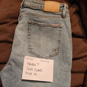 Seven7 Jeans Slim Flare Distressed Size12